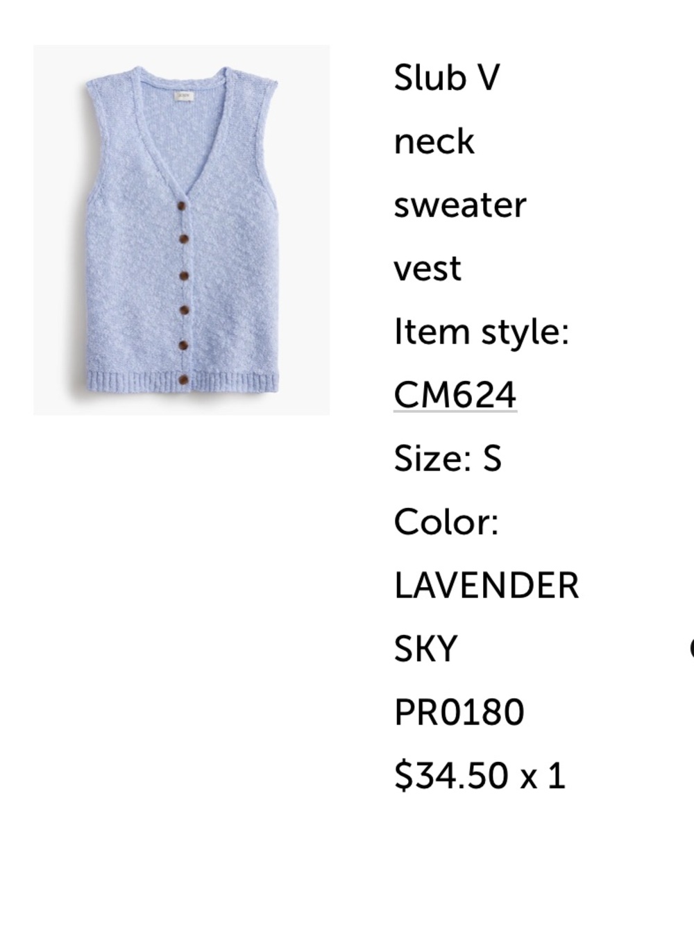 J. Crew Slub V-Neck Sweater Vest
Size small light blue/lavender